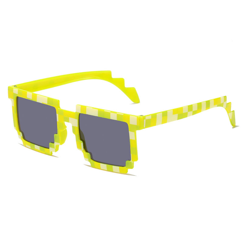 Wholesale Checkered Square Frame PC Sunglasses